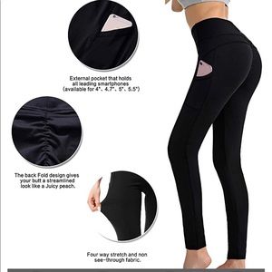 Running Girl Scrunch Butt Black Leggings- Sz Small